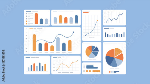 Business Analytics Charts and Graphs UI Kit for Data Visualization Dashboard
