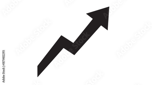 Black Arrow Pointing Upward on White Background