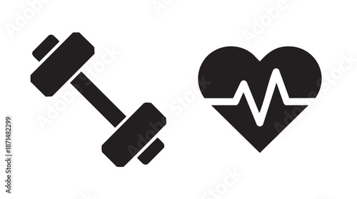 Fitness and Health Icon Symbols for Exercise and Wellness