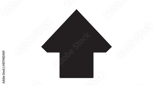 Black Arrow Pointing Up on White Background