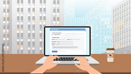  Email Window page  Email interface screen. Template mail window IT support send email 