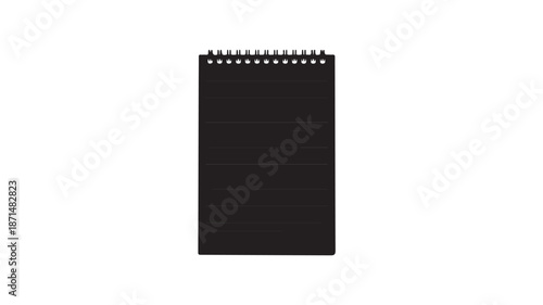Black Spiral Notebook on White