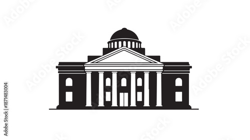 Government Building with Columns and Dome