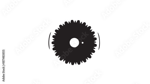 Black Circular Saw Blade on White Background