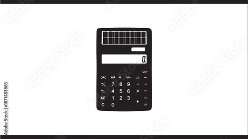 Black Calculator on White Background