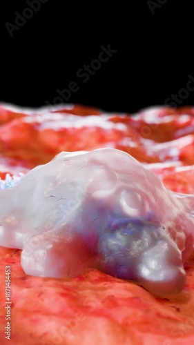 white blood cells attacking bacteria and viruses through phagocytosis inside the human immune system. Medical and scientific immunology concept illustrating leukocytes, antibodies, 3d render