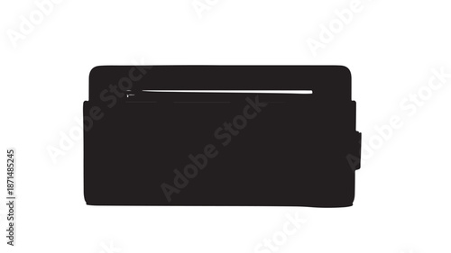 Black Wallet Isolated on White Background