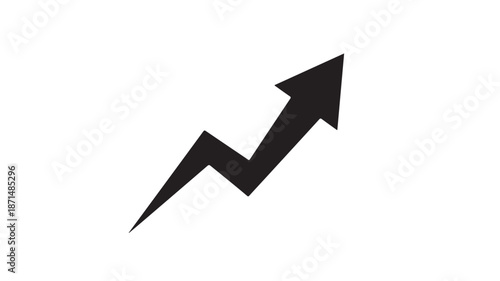 Black Arrow Pointing Upward on White Background