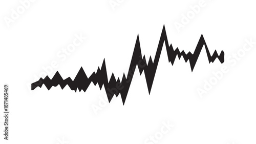 Black Sound Wave on White Background