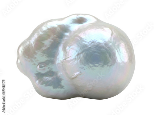 Konstfotografi Natural baroque pearl with unique shape and iridescent sheen