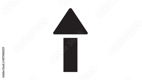 Black Arrow Pointing Up on White Background