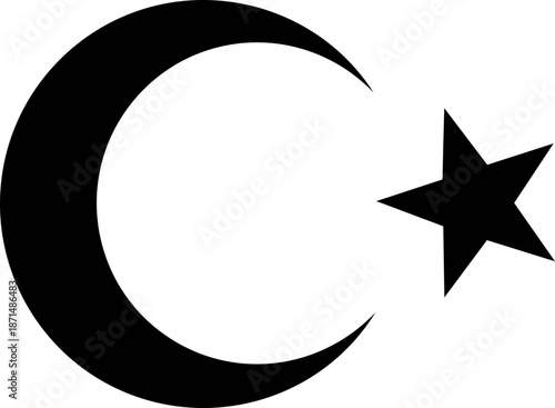 crescent moon and stars