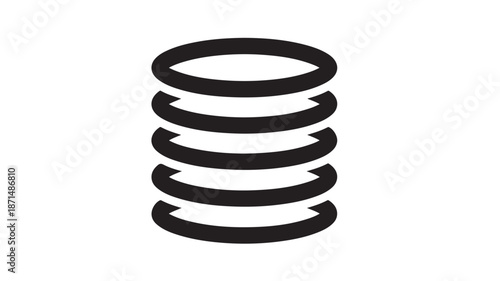 Black Coil Spring on White Background