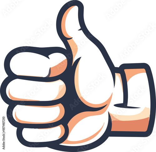 Confident Thumbs-Up Icon Slightly Flexing With Positive Energy And Dynamic Gesture