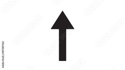 Black Arrow Pointing Up on White Background
