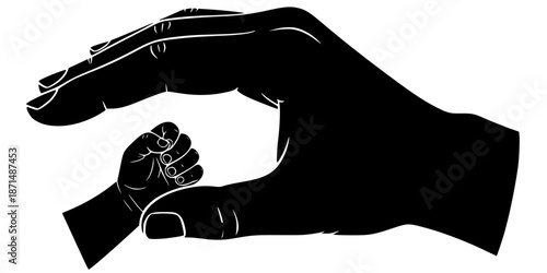 Newborn Hand Protection Parental Care Silhouette