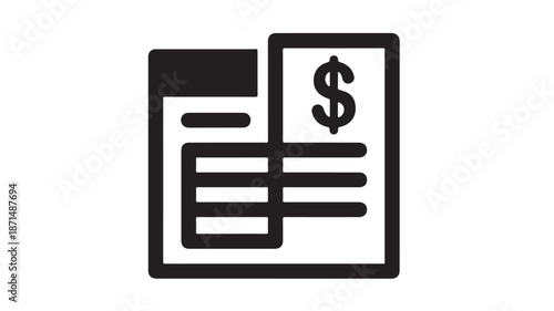 Invoice Document with Dollar Sign