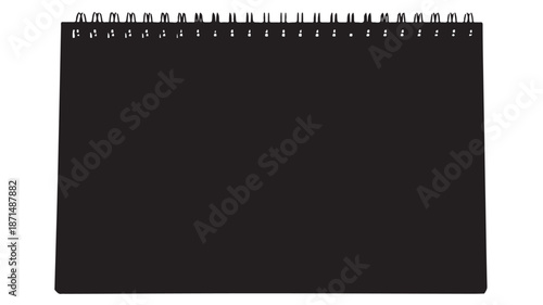 Black Spiral Notebook on White