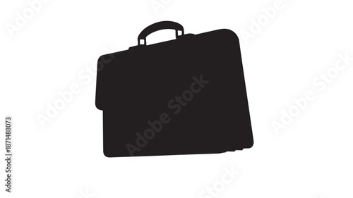 Black Briefcase Isolated on White Background