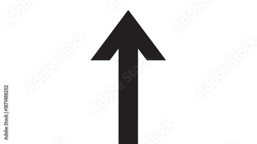 Black Arrow Pointing Up on White Background