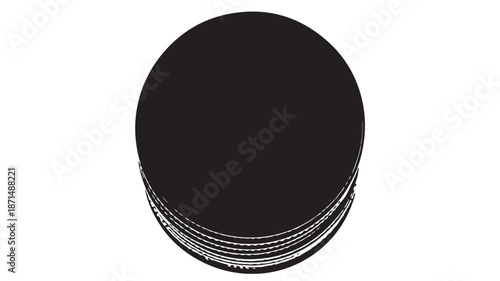 Stack of Black CDs on White Background