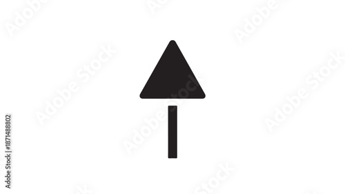 Black Arrow Pointing Up on White Background