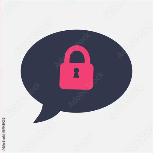 Secure Chat Message Lock Icon