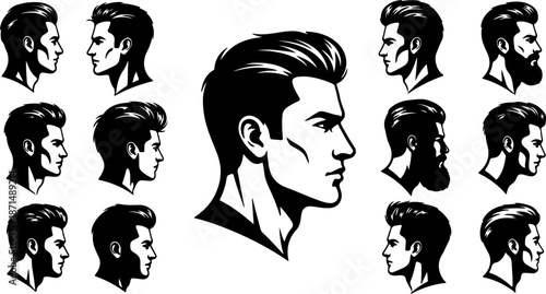 A minimalist abstract black square shape with subtle glowing dust particles resembling a deep space view on white background