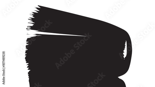 Black Brush Stroke on White Background