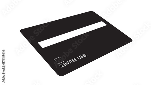 Black Signature Panel Isolated on White Background