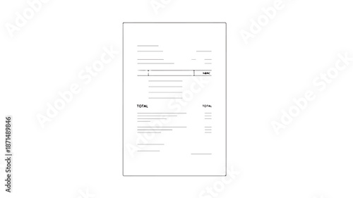 Document with Lines and Text on White Background