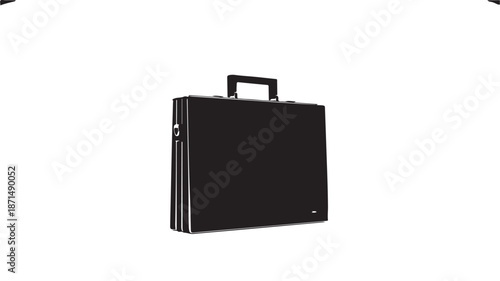 Black Briefcase Isolated on White Background