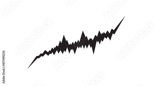 Black Sound Wave on White Background