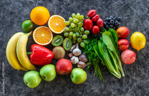 Products containing vitamin C. Selective focus.