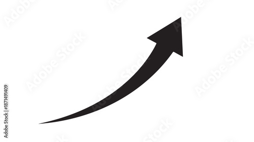Black Arrow Pointing Upward on White Background