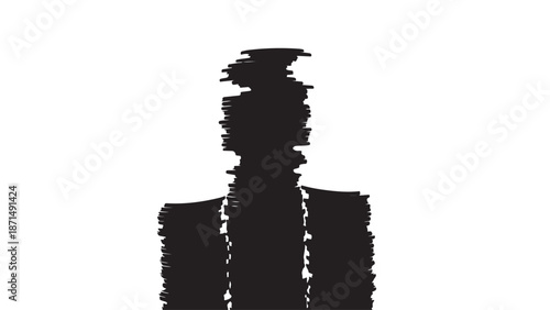 Black Silhouette Isolated on White Background