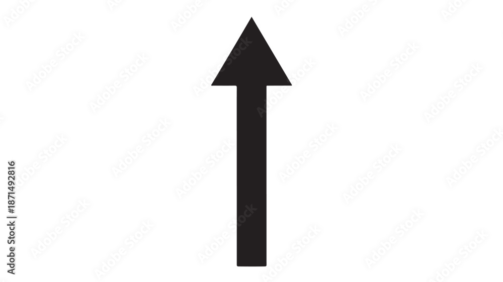 Fototapeta premium Black Arrow Pointing Up Isload on transpernt background