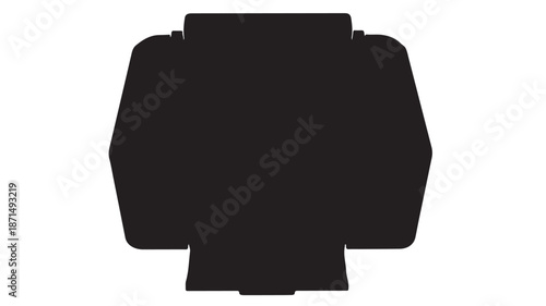 Black Camera Silhouette on White Background