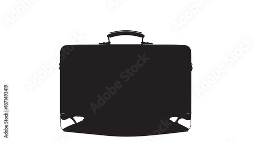 Black Briefcase Isolated on White Background