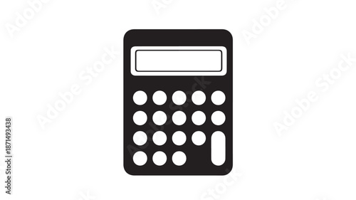 Black Calculator Isolated on White Background