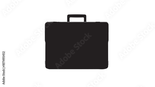 Black Briefcase Isolated on White Background