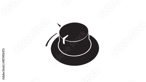 Black Top Hat with White Band and Feather