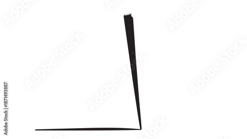 Black Metal Ruler on White Background