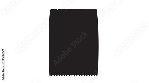 Black Fabric Isolated on White Background