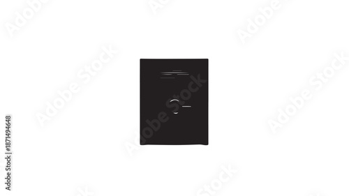 Black Light Switch in Modern Minimalist Design with Soft Natural Lighting on Matte Finish for Home Automation