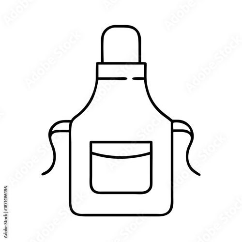 Apron outline icon illustrating a versatile kitchen or craft garment with a handy front pocket Vector