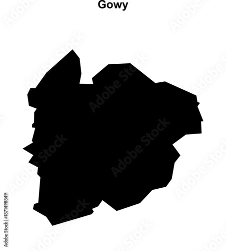 Gowy (England) blank outline map