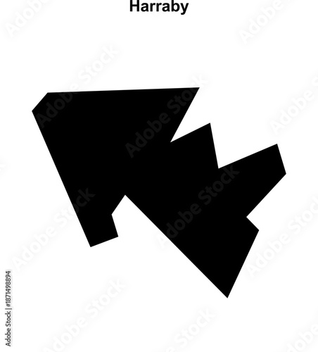 Harraby (England) blank outline map