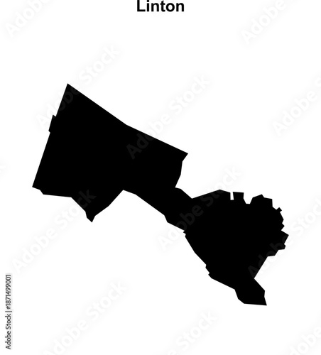 Linton (England) blank outline map