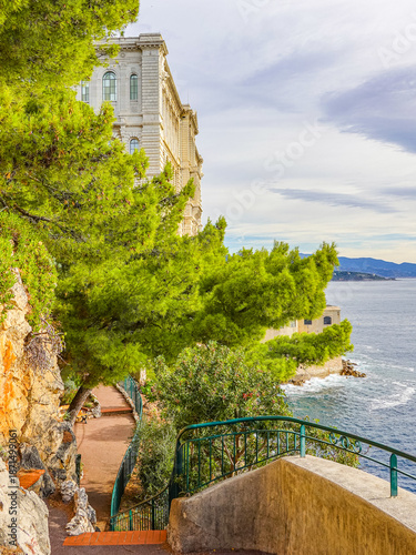 Cliffside garden view of the Oceanographic Museum